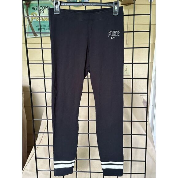 Nike Midrise Full Length Retro Style Leggings Womens Medium Black - Picture 7 of 7